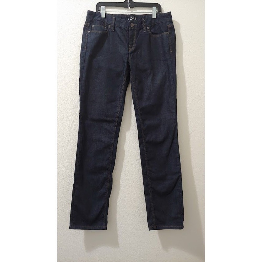 LOFT Womens Modern Straight Leg Jeans Size 4 Dark Wash Denim Classic  Stretch